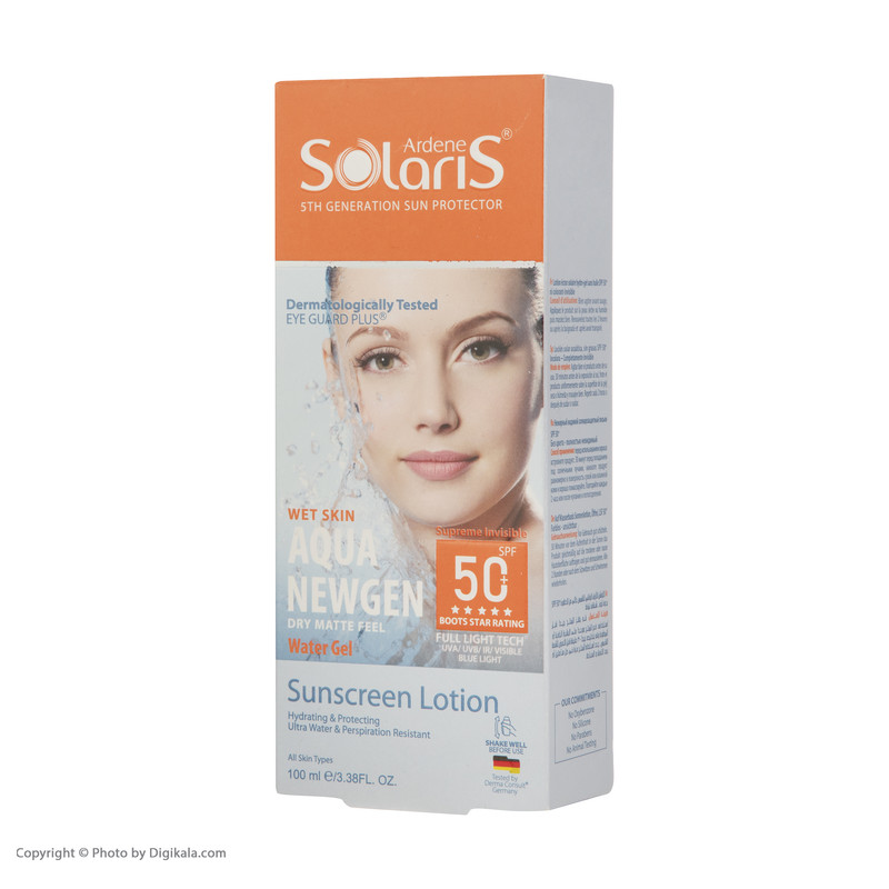 لوسیون ضد آفتاب آردن سولاریس مدل AQUA NEWGEN حجم 100 میلی لیتر