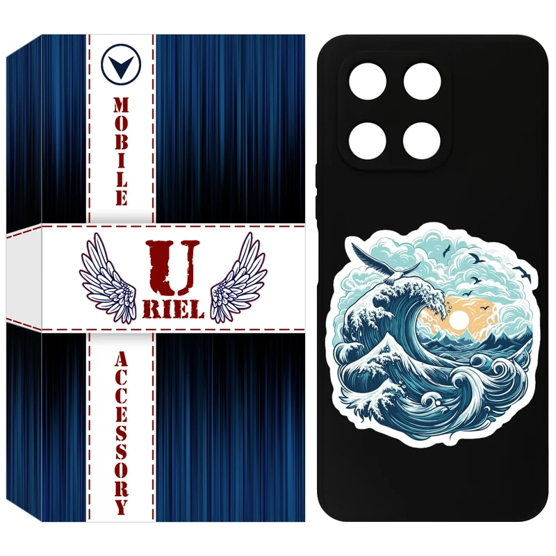 کاور یوریل مدل KSH کد 99 طرح موج دریا مناسب برای گوشی موبایل آنر X6A / X6A Plus