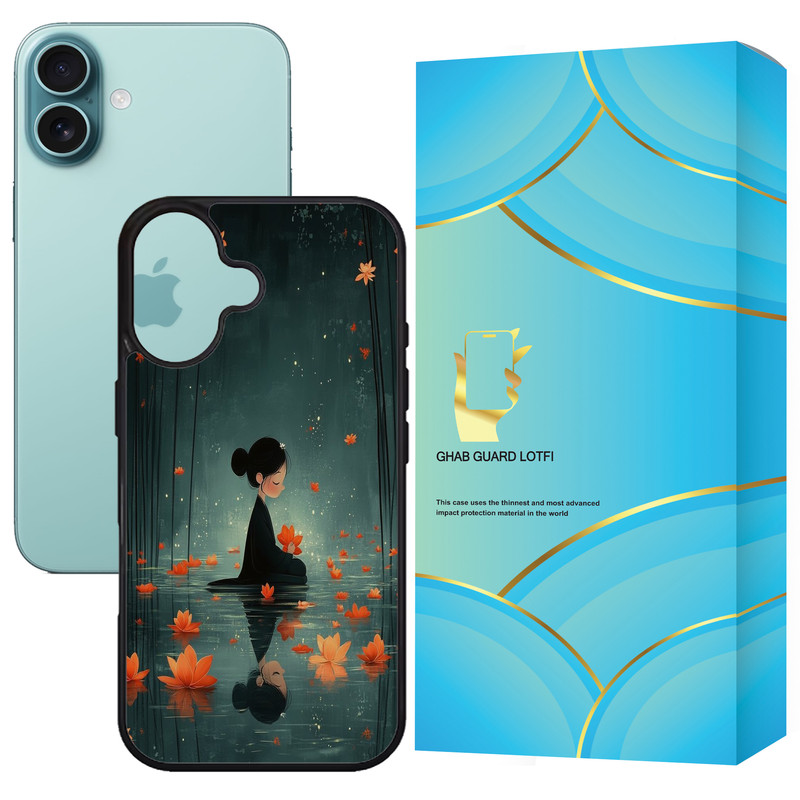 کاور قاب گارد لطفی طرح دختر و برگ مدل G16PL مناسب برای گوشی موبایل اپل iPhone 16 Plus