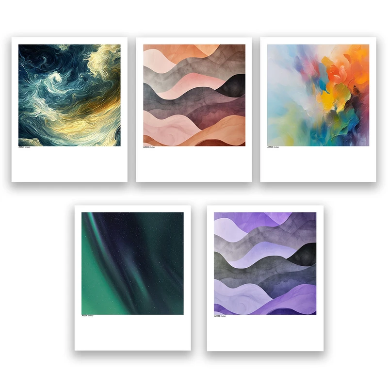 آویز تزیینی عرش مدل فانتزی طرح هنری کد Asa972 مجموعه پنج عددی