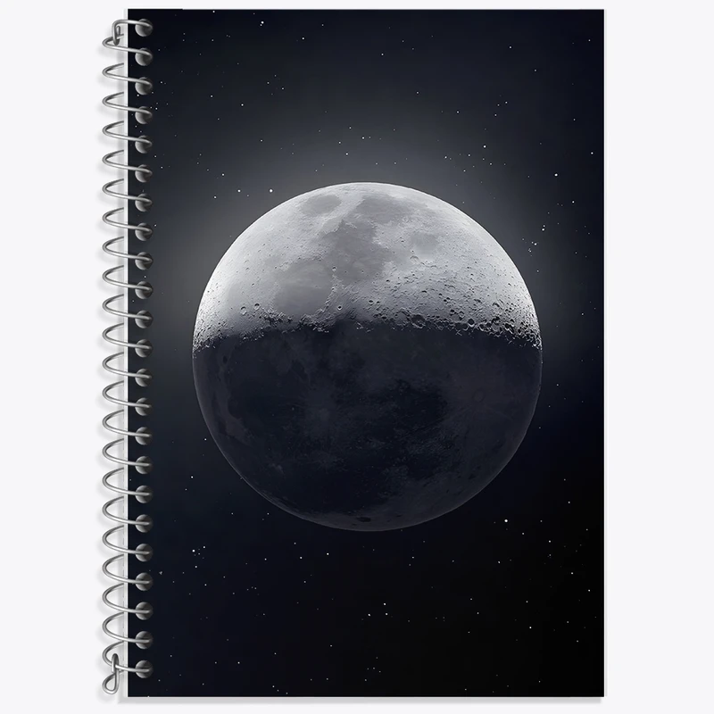 دفتر زبان 50 برگ خندالو مدل دو خط طرح ماه (Moon) کد F1367