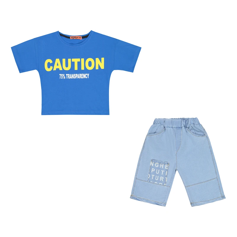 ست تی‌شرت و شلوارک پسرانه لوکر مدل m4175