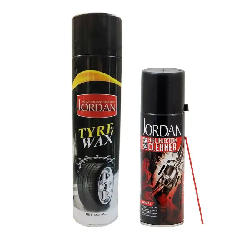 اسپری براق کننده تایر جردن مدل W 1 حجم 650 میلی لیتر به همراه اسپری انژکتور شوی