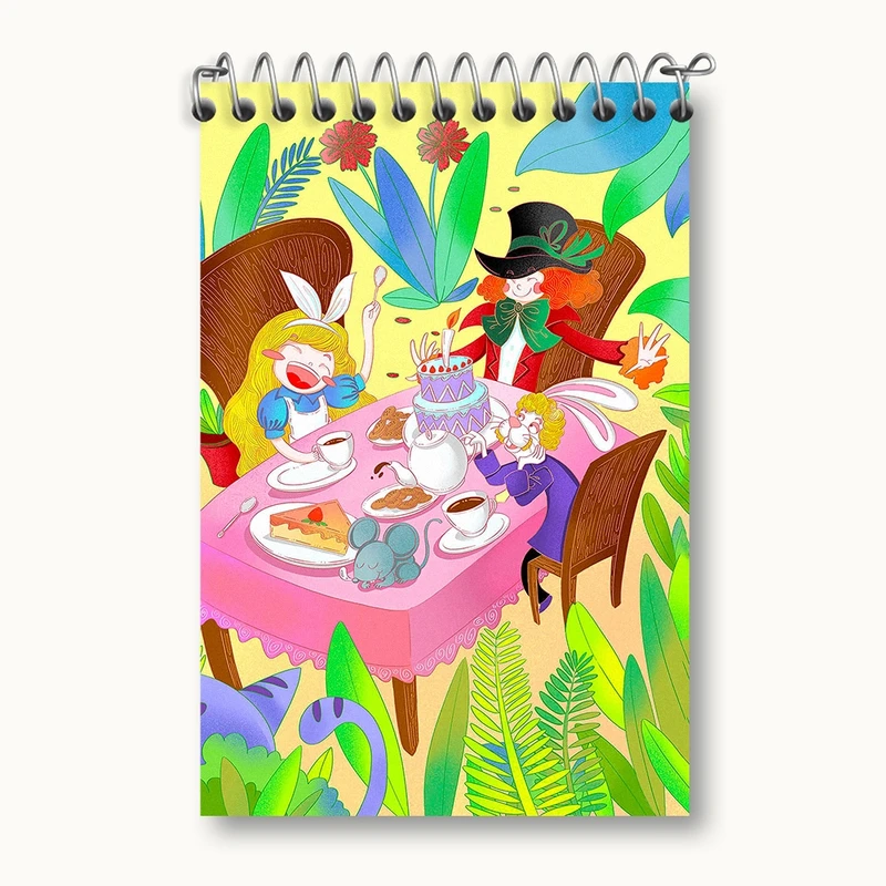 دفتر یادداشت 50 برگ خندالو مدل آلیس در سرزمین عجایب کد F1