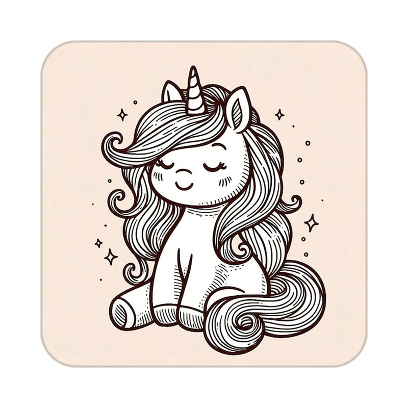 زیر لیوانی کاکتی طرح اسب تک شاخ و یونیکورن مدل mp31356