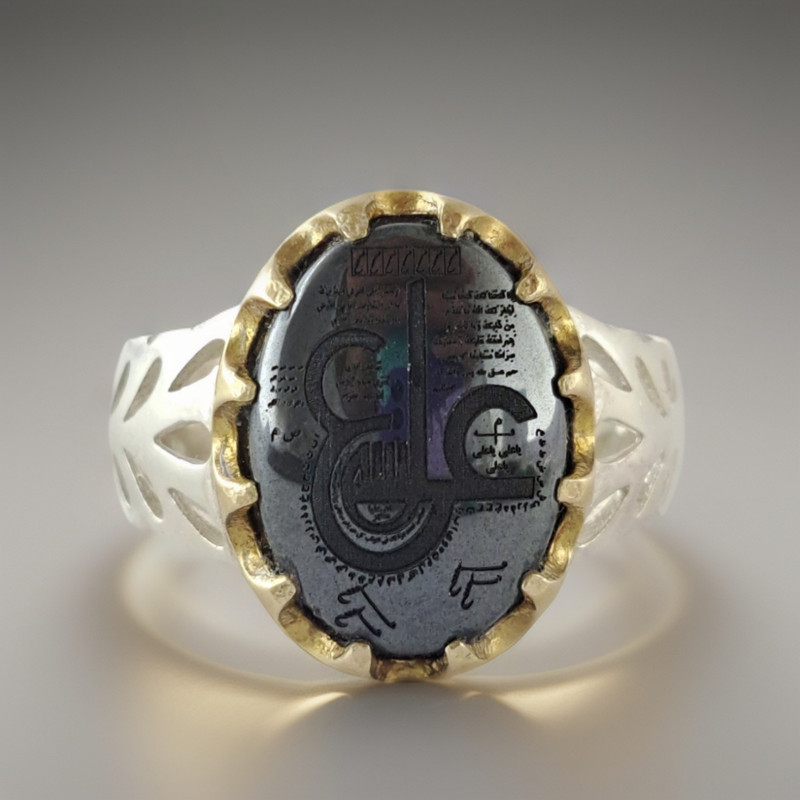 انگشتر نقره مردانه ملک زیور مدل حدید عین علی کد 309