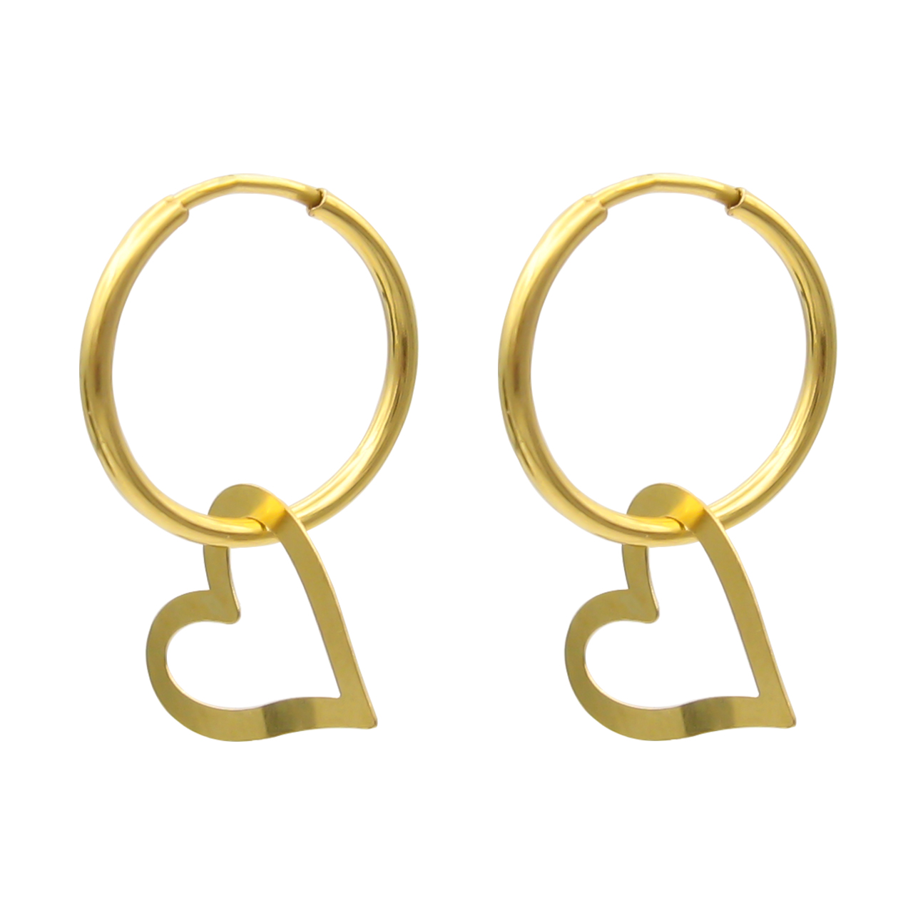 گوشواره طلا 18 عیار زنانه کاپانی مدل حلقه ای کد KE015
