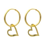 گوشواره طلا 18 عیار زنانه کاپانی مدل حلقه ای کد KE015