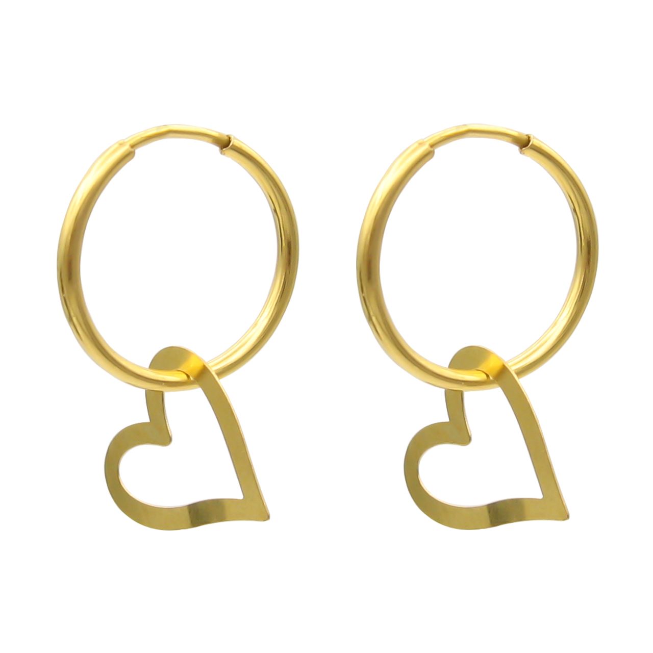 گوشواره طلا 18 عیار زنانه کاپانی مدل حلقه ای کد KE015 -  - 1