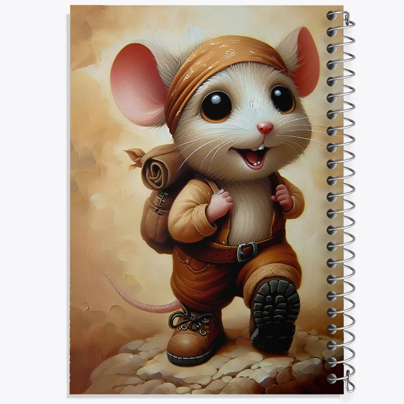 دفتر ژورنال نویسی 50 برگ خندالو مدل نقطه ای طرح موش ماجراجو کد F5506