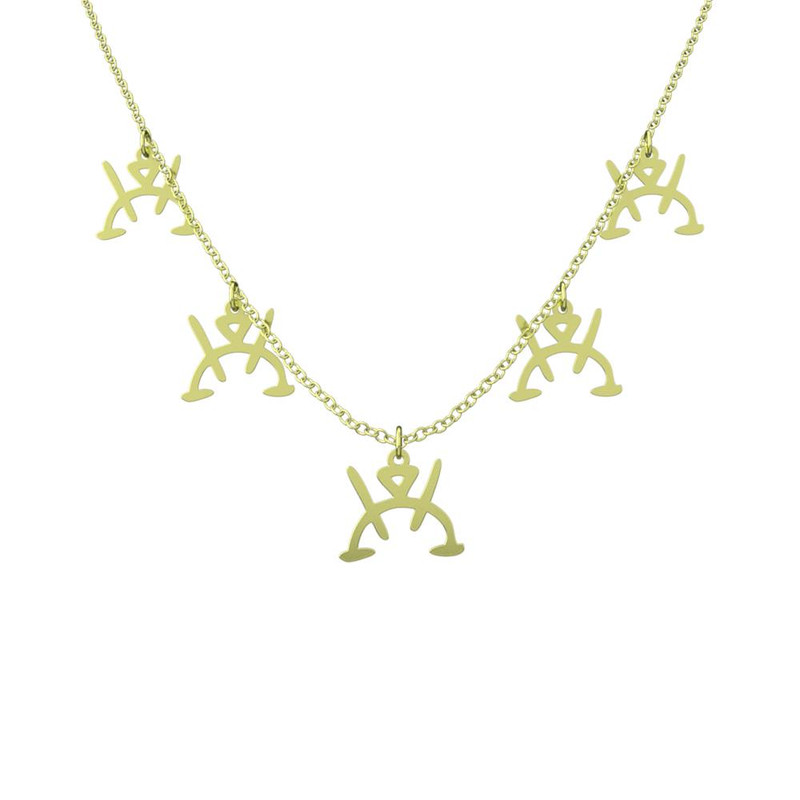 گردنبند طلا 18 عیار زنانه مدوپد مدل هندسی کد RNA16198