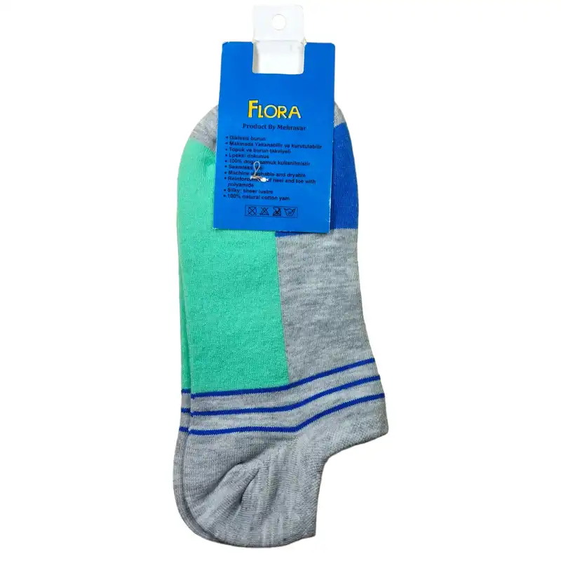 جوراب ساق کوتاه فلورا مدل  Nano cotton