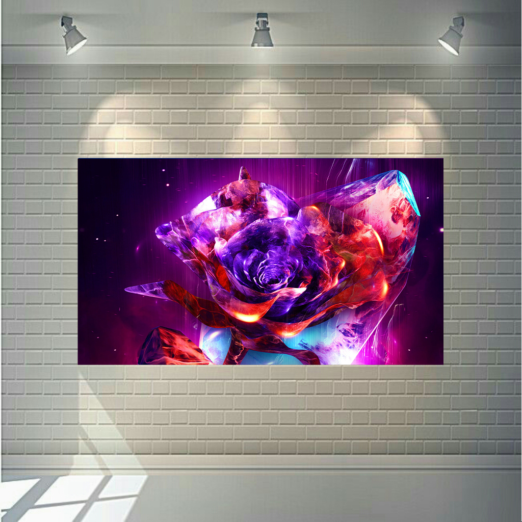 پوستر طرح گل مدل رز بنفش کد AR18630