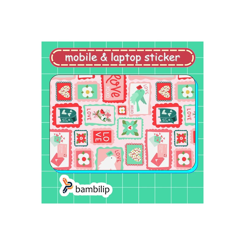 استیکر بامبیلیپ مدل کارت عابر طرح پترن کاغذ کادو و تمبر کد 7016718