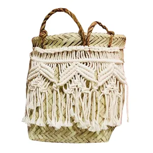 سبد حصیری طرح macrame