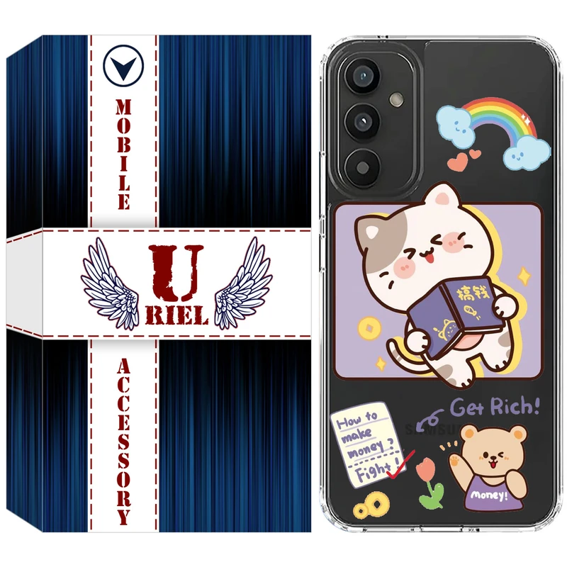 کاور یوریل مدل Clear کد 12 طرح گربه مناسب برای گوشی موبایل سامسونگ Galaxy S24 FE