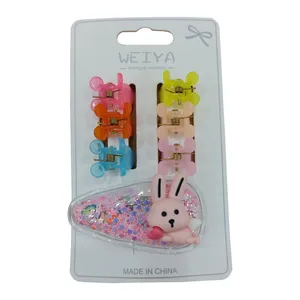 گیره مو دخترانه مدل فانتزی عروسکی اکلیلی بسته 7 عددی