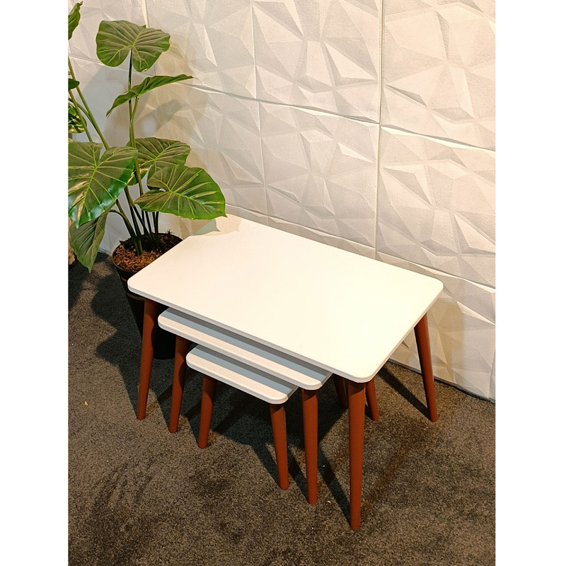 میز عسلی مستطیلی مدل لیون کد 325 مجموعه سه عددی
