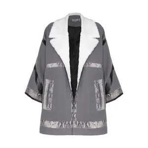 پالتو زنانه مانگ مدل یقه خز