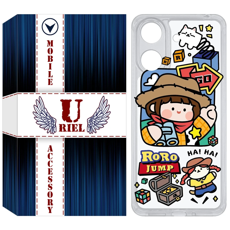 کاور یوریل مدل Clear کد 29 طرح دختر خوشحال مناسب برای گوشی موبایل شیائومی Redmi 13C / Poco C65