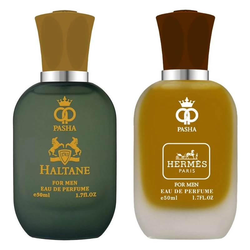 ادو پرفیوم مردانه پاشا مدل هالتان و تق هرمس با رایحه معتدل حجم 50 میلی لیتر بسته 2 عددی