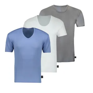 زیرپوش آستین‌دار یقه گرد مردانه مدل باکسر  مجموعه 3 عددی