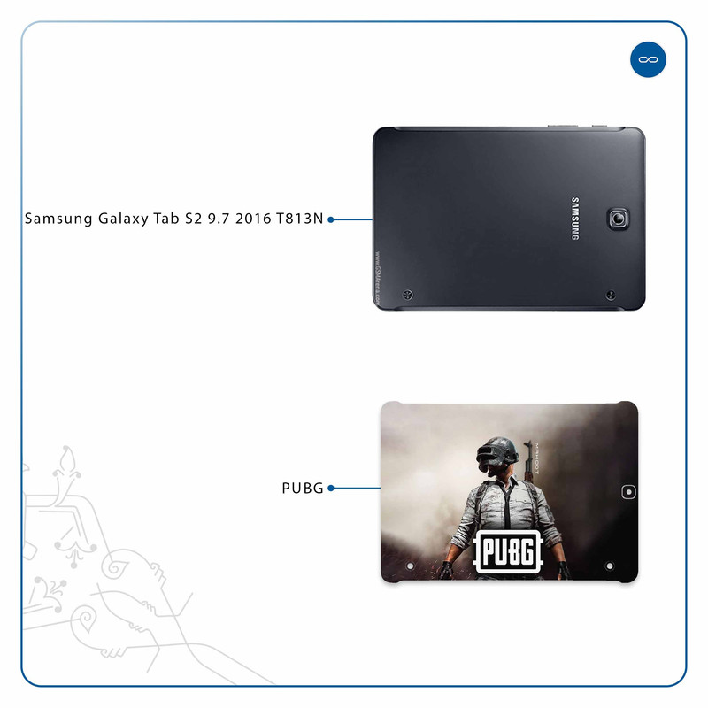 برچسب پوششی ماهوت مدل Pubg-Game مناسب برای تبلت سامسونگ Galaxy Tab S2 9.7 2016 T813N