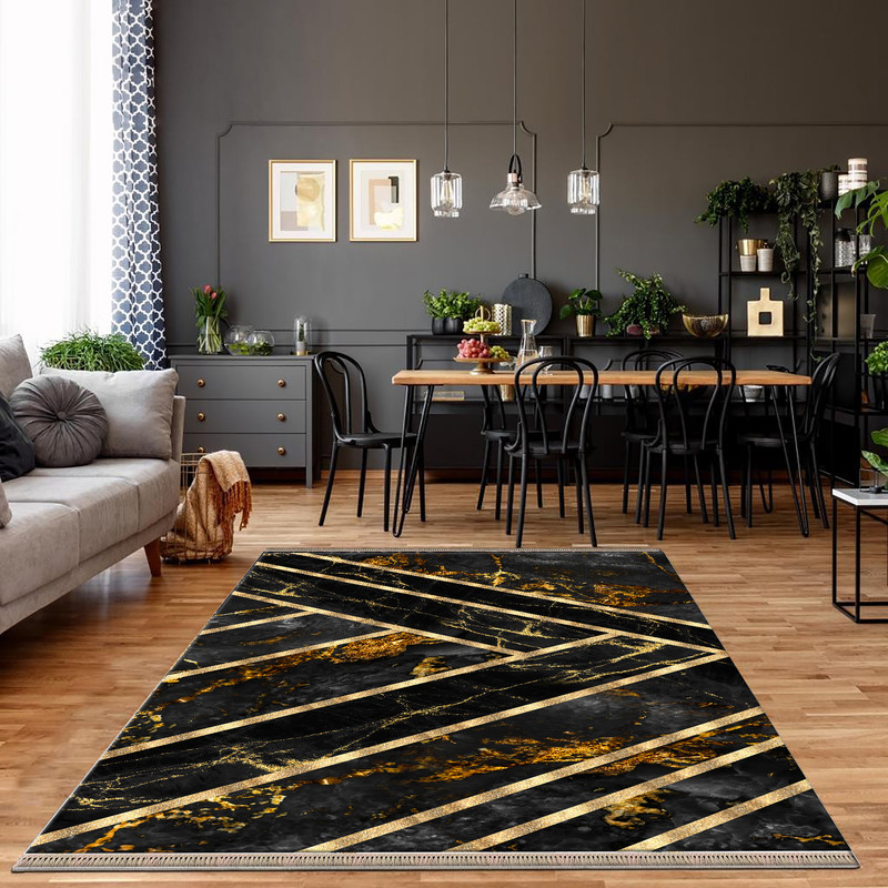 فرش پارچه ای طرح سنگ سیاه