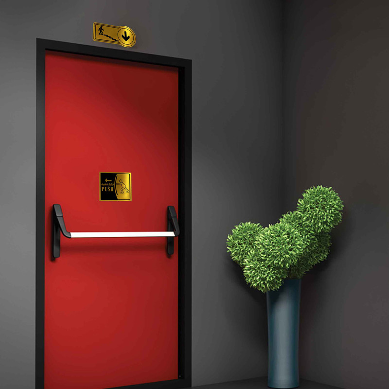 تابلو راهنما آژنگ طرح خروج مدل راه پله راست پایین کد EX-T-520