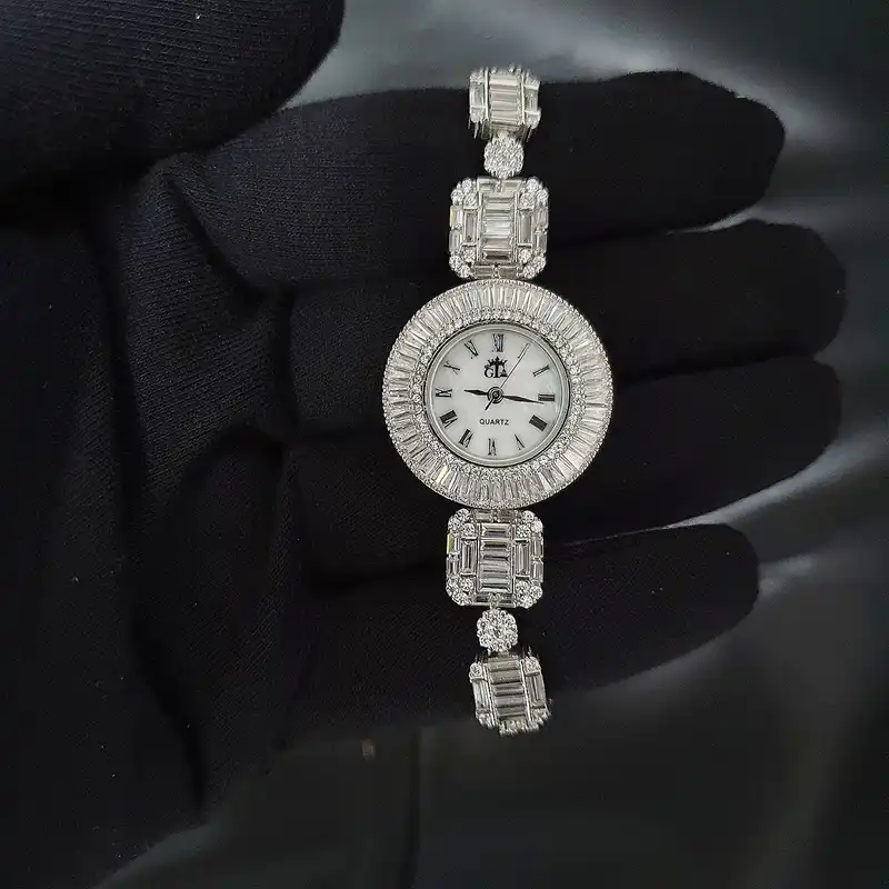 ساعت مچی عقربه ای نقره زنانه جی تی ای مدل امرالدکات