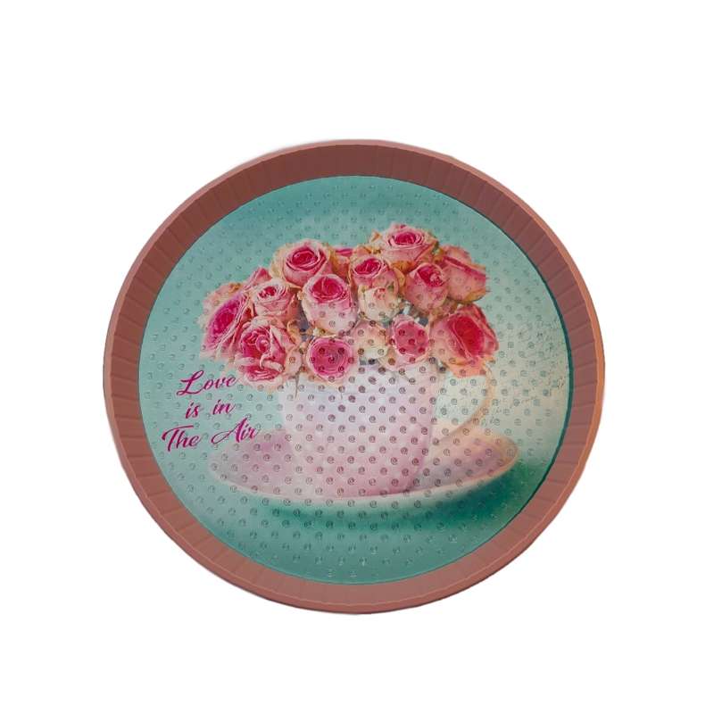 سینی مدل  گرد طرح گل رز کد 68