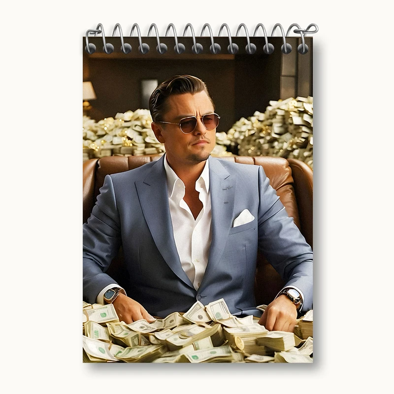 دفتر یادداشت 50 برگ خندالو طرح لئوناردو دی‌کاپریو (Leonardo DiCaprio) کد N5737
