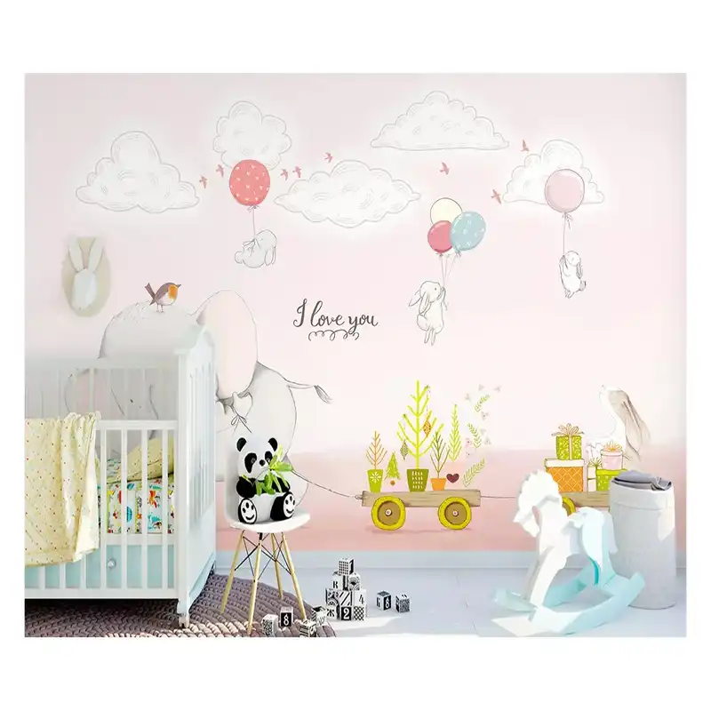 پوستر دیواری اتاق کودک مدل فیل در آسمان 1040