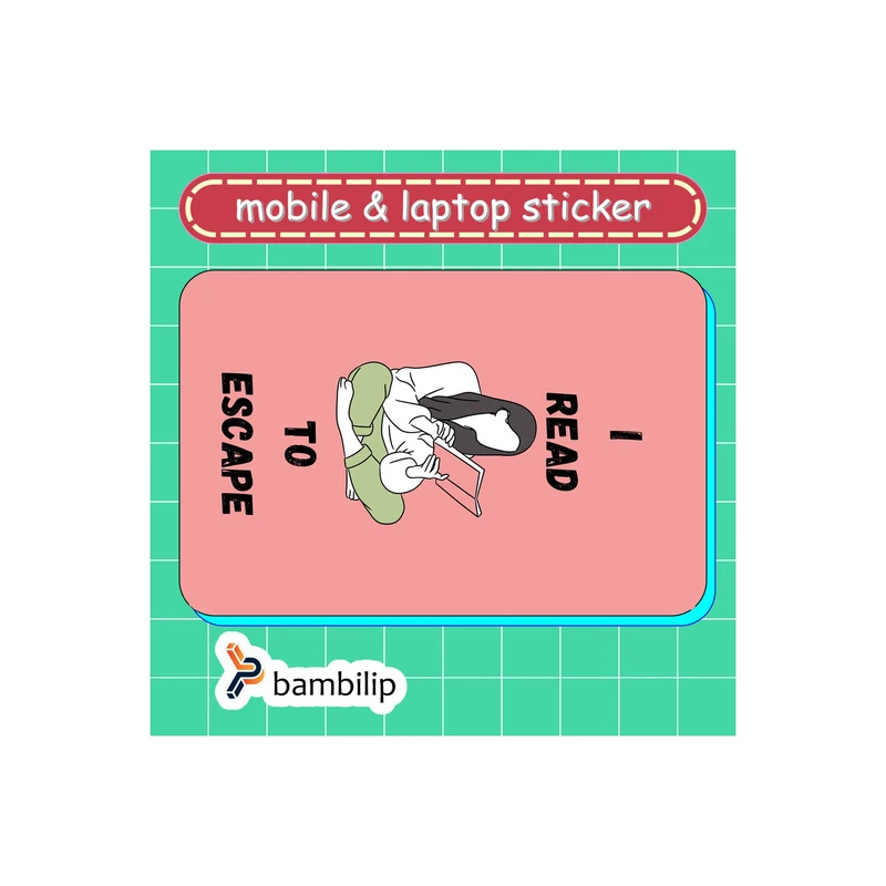 استیکر بامبیلیپ مدل کارت عابر طرح می خوانم تا بگریزم کد 1943387