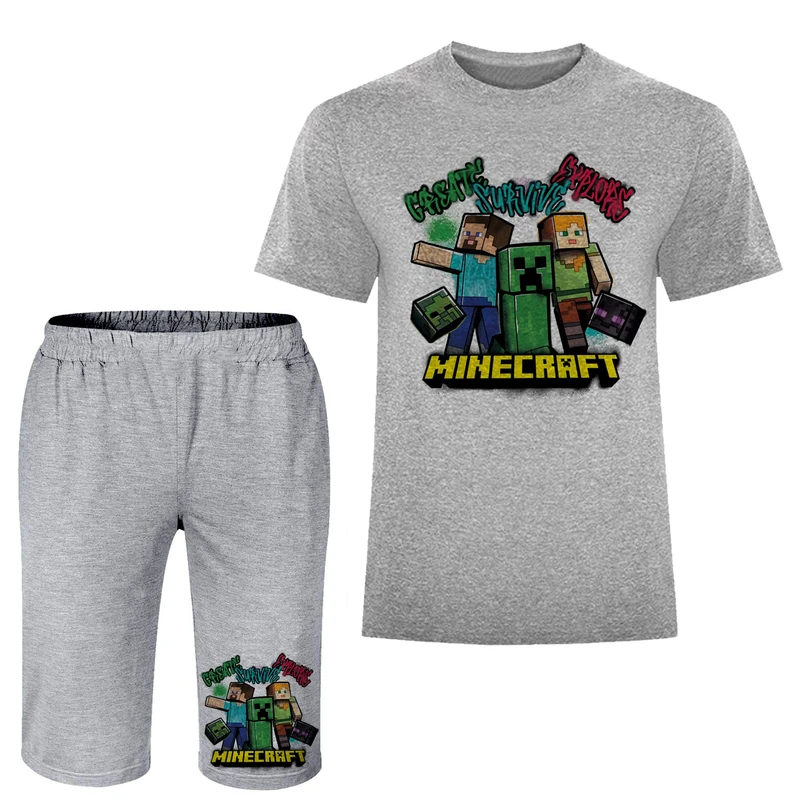 ست تی شرت و شلوارک مردانه مدل ماینکرفت A192