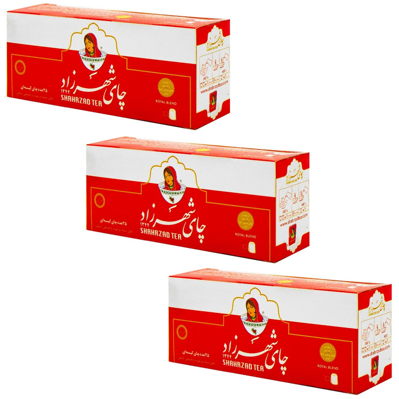 چای کیسه ای شهرزاد 3 بسته 25 عددی