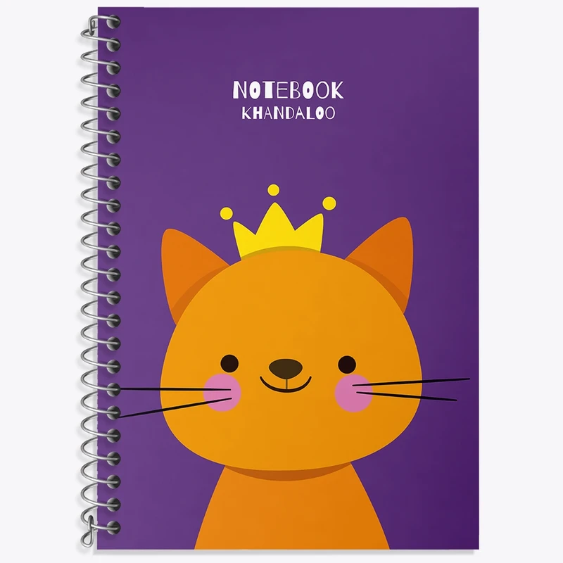 دفتر زبان 50 برگ خندالو مدل دو خط طرح گربه کیوت کد N1529