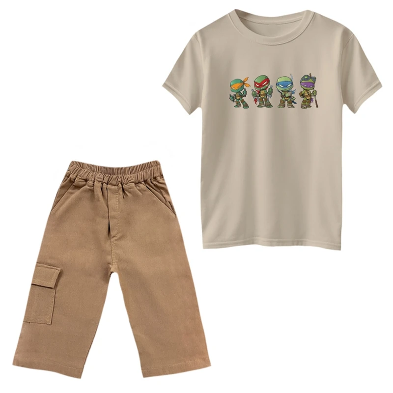 ست تی‌شرت و شلوارک پسرانه مدل لاکپشت های نینجا کد 18