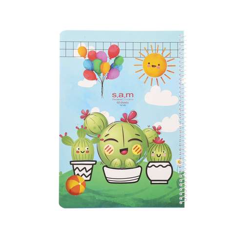 دفتر شطرنجی 60 برگ سم طرح کاکتوس