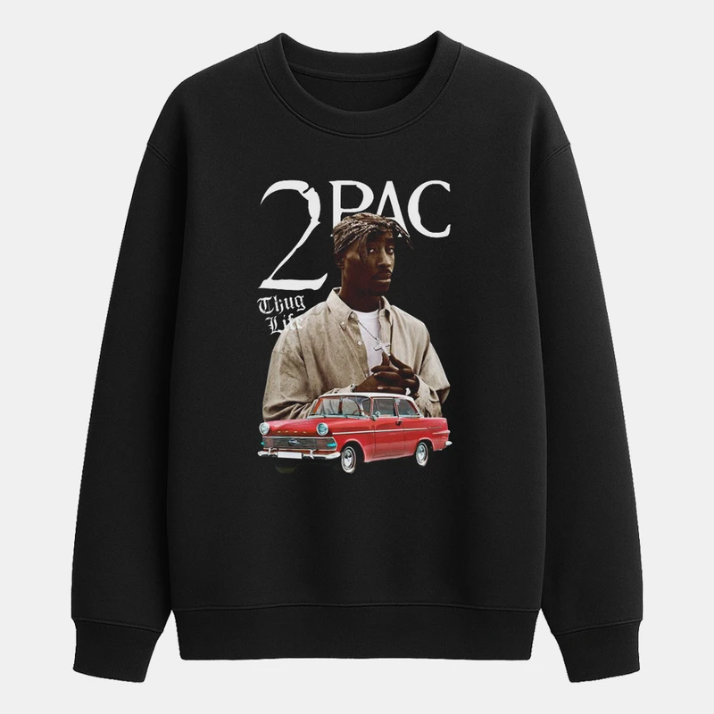 سویشرت مردانه باهرپوش شرق مدل استایل وینتیج هیپ هاپ توپاک z525