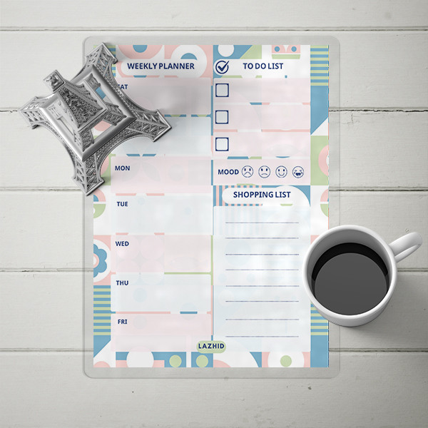 تخته وایت برد لاژید مدل پلنر کد PL035 سایز 20*30 سانتی متر