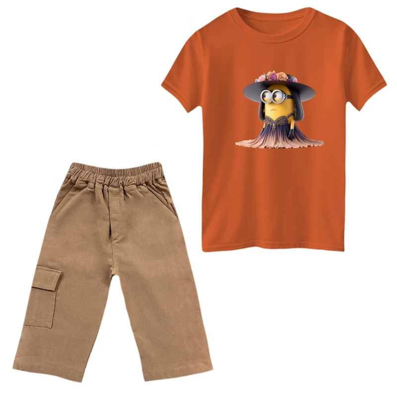 ست تی‌شرت و شلوارک دخترانه مدل مینیون کد 20