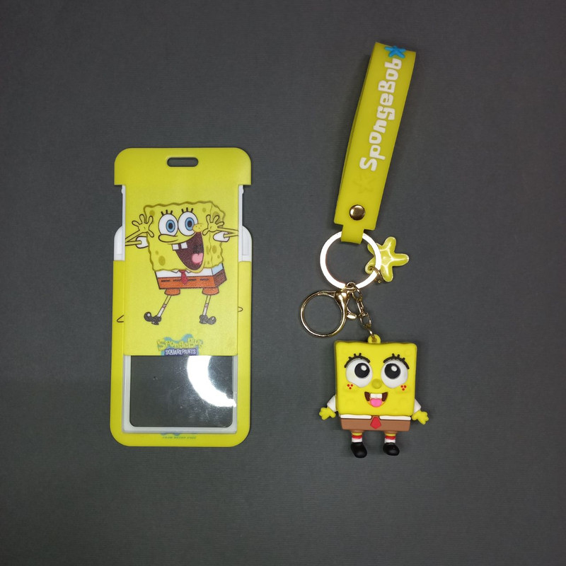 جاکلیدی دخترانه مدل باب اسفنجی به همراه جاکارتی