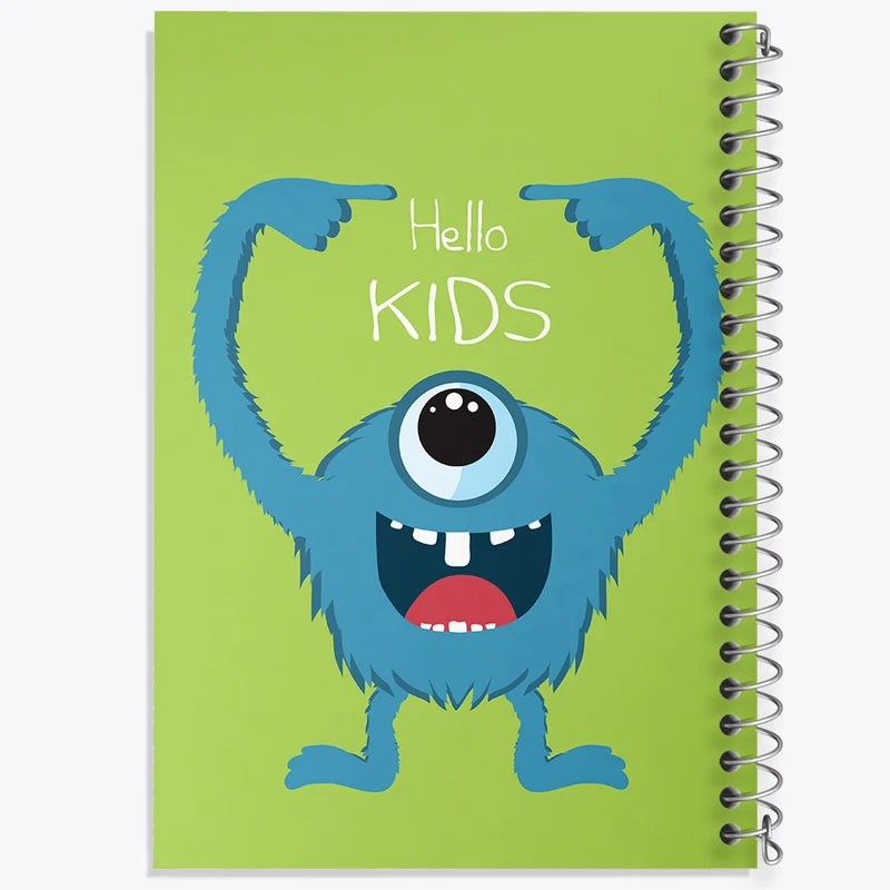 دفتر ژورنال نویسی 50 برگ خندالو مدل نقطه ای طرح هیولای بامزه کد N772