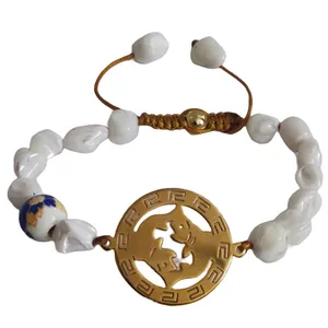 دستبند زنانه مدل ماه اسفند و مروارید