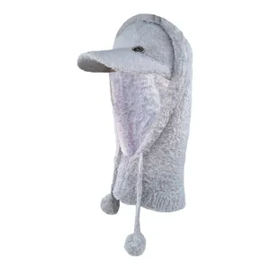 ست کلاه و شال گردن بافتنی زنانه مدل SAM-518 رنگ طوسی