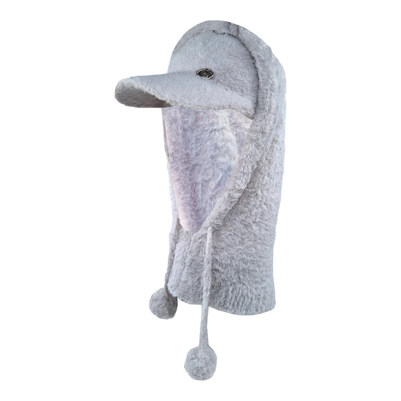 ست کلاه و شال گردن بافتنی زنانه مدل SAM-518 رنگ طوسی