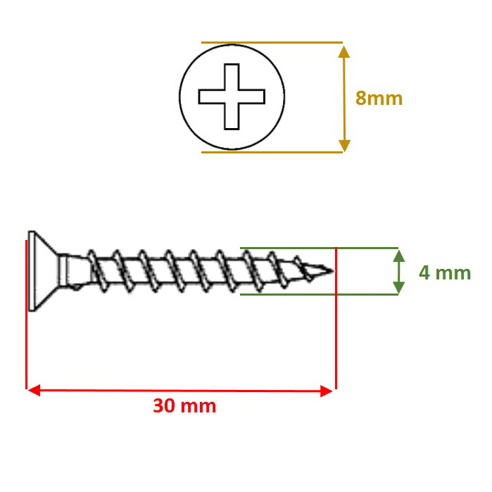 پیچ ام دی اف مدل 4X30 بسته 200 عددی