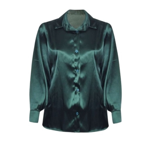 شومیز آستین بلند زنانه مدل ساتن ساده کد ۸۷۸۷۶