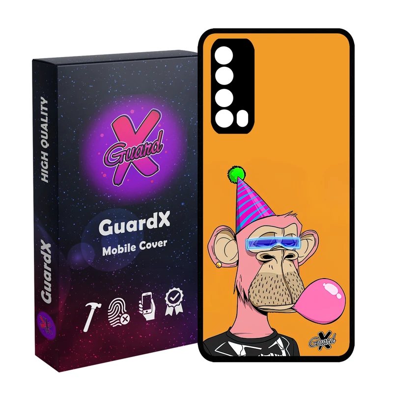 کاور گارد ایکس طرح میمون مدل Glass10433 مناسب برای گوشی موبایل هوآوی Y7A / P Smart 2021